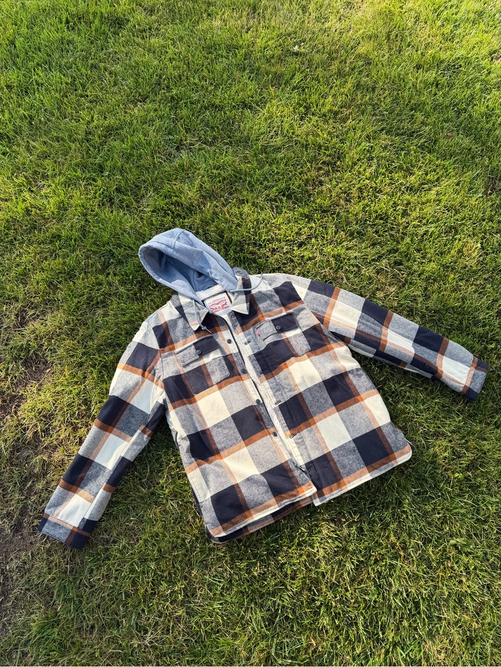 LEVI STRAUSS Men's Sherpa Lined Plaid Shirt Jacket -- Size XL -- EUC